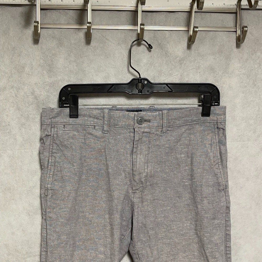 J Crew Pants Men 30x30 Gray 770 Straight Stretch Linen Cotton Academia Casual